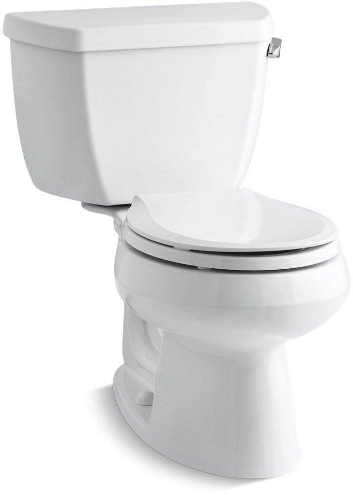 KOHLER White 1.28 gpf Round Floor Mount Two Piece Toilet 