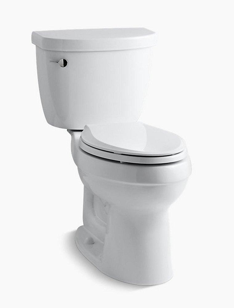 KOHLER White 1.28 gpf Elongated Two Piece Toilet with Left-Hand Trip Lever 