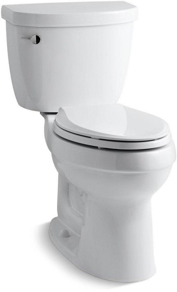 KOHLER White 1.6 gpf Elongated Floor Mount Two Piece Toilet 