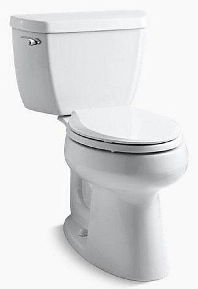KOHLER White 1.28 gpf Elongated Floor Mount Two Piece Toilet 