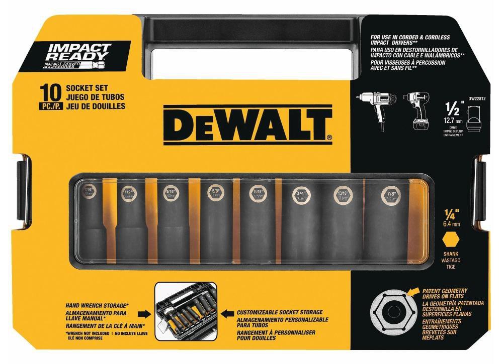 DEWALT 10-Piece Driver Socket Set 