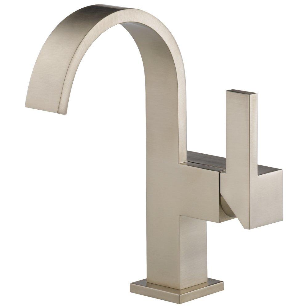 Brizo Brushed Nickel Single Handle Monoblock Bathroom Sink Faucet 