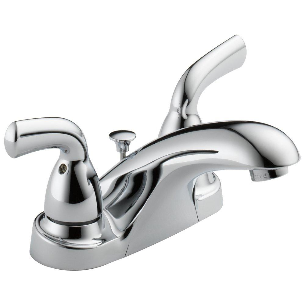 Delta Faucet Chrome Two Handle Centerset Bathroom Sink Faucet 