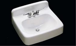 20 in. Wall Mount Rectangular Cast Iron Bathroom Sink in White