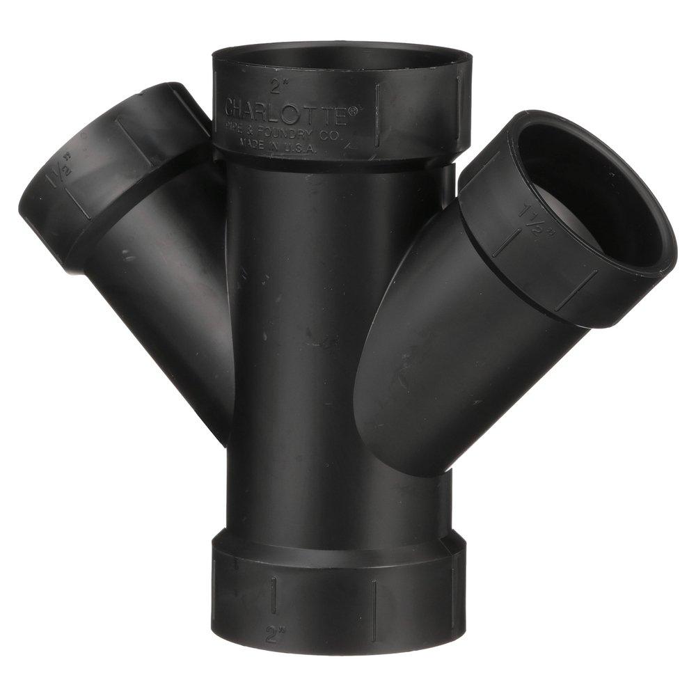 Black ABS DWV Double Wye 