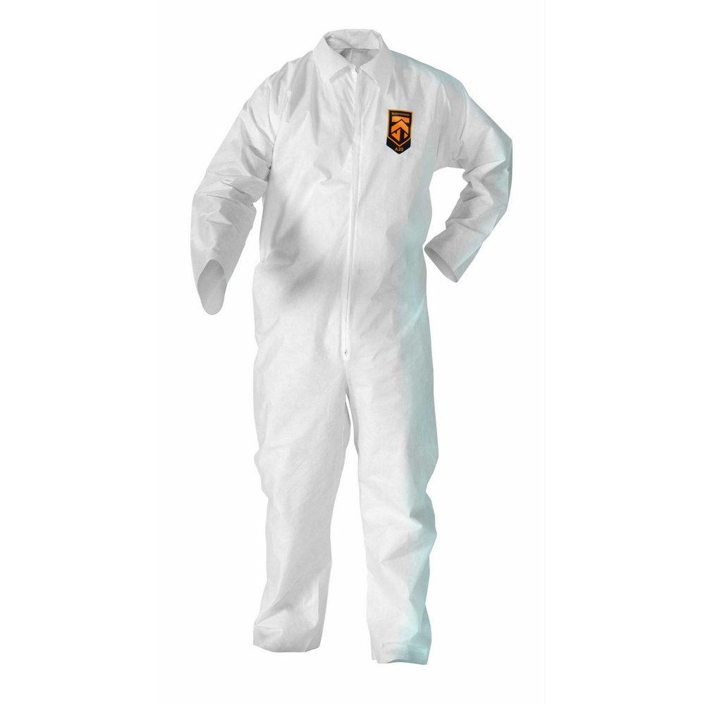 KleenGuard&trade; White Microforce&trade; Barrier Fabric Coverall in White 