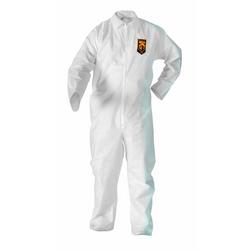 Breathable Particle Protection Coveralls, Zipper Front, White, L