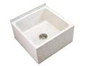 24 x 24 in. Mop Basin with Stainless Steel Cap in Palomino Tan