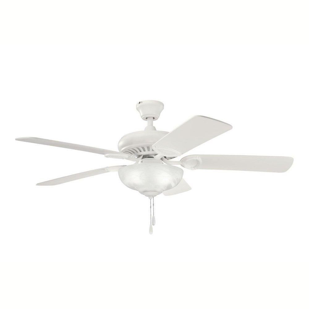 Kichler Lighting Satin Natural White 59W 5-Blade Ceiling Fan with 52 in. Blade Span and 3-Light 