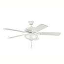 Kichler Lighting Satin Natural White 59W 5-Blade Ceiling Fan with 52 in. Blade Span and 3-Light 