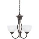 17 in. 100 W 3-Light Medium Chandelier with Alabaster Glass in Painted Bronze