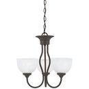 Thomas Lighting Painted Bronze 17 in. 100 W 3-Light Medium Chandelier with Alabaster Glass 