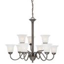 Thomas Lighting Painted Bronze 60 W 9-Light Medium Chandelier with Alabaster Glass 
