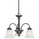 14 in. 100 W 3-Light Medium Chandelier with Alabaster Glass in Painted Bronze