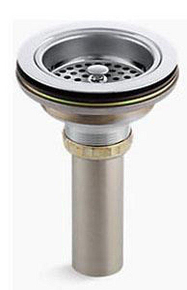 KOHLER Polished Chrome Brass Basket Strainer with Tailpiece 