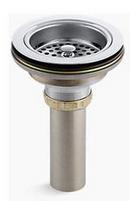 KOHLER Polished Chrome Brass Basket Strainer with Tailpiece 