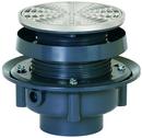 2 in. Hub PVC Floor Drain Assembly with 5-1/2 in. Round 304 Stainless Steel Grate and Ring and Strainer