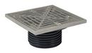 Sioux Chief Hub PVC Floor Drain Fixture with 5-7/8 in. Square 304 Stainless Steel Grate and Ring and Strainer 