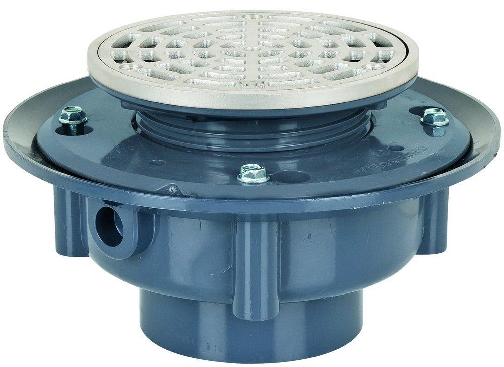 Sioux Chief Hub Schedule 40 PVC Flashing Drain with 5 in. Adjustable Stainless Steel Ring and Strainer 