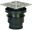 3 in. Push Joint Ductile Iron Floor Drain Assembly with 7 in. Square 304 Stainless Steel Grate and Ring and Strainer