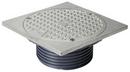 4 in. No Hub Ductile Iron Cleanout Fixture with 6-5/8 in. Square Stainless Steel Ring and Cover