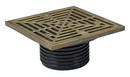 3 in. No Hub Floor Drain Fixture with 5-1/2 in. Nickel Bronze Grate and Ring and Strainer