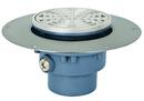 3 in. No Hub Ductile Iron Floor Drain with 5-1/2 in. Round Stainless Steel Ring and Strainer