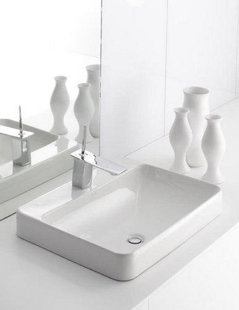 KOHLER White 23 in. Drop-in or Vessel Mount Rectangular Vitreous China Bathroom Sink 