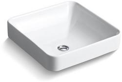 16-1/4 in. Drop-in or Vessel Mount Square Vitreous China Bathroom Sink in White