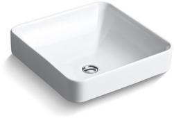 16-1/4 in. Drop-in or Vessel Mount Square Vitreous China Bathroom Sink in White