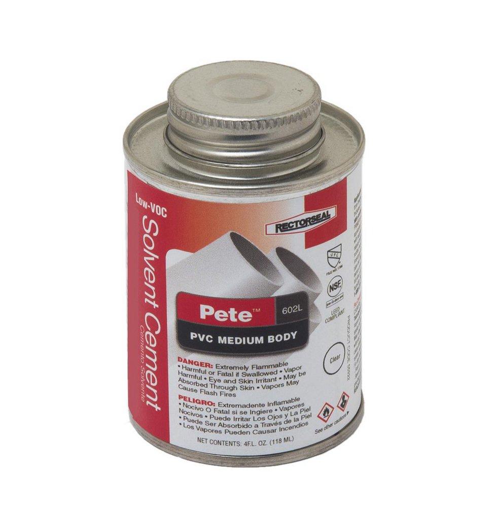 Rectorseal Fast Set Plastic Clear Pipe Cement 