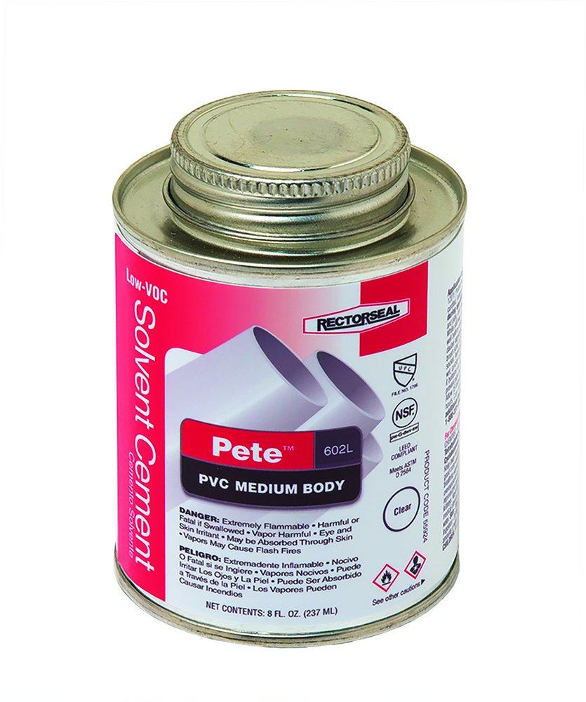 Rectorseal Fast Set Plastic Clear Pipe Cement 