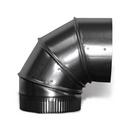 30 ga Adjustable 90 Degree Round Duct Elbow, Straight Boxed 