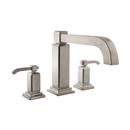3-Hole Roman Tub Trim with Double Lever Handle in Brushed Nickel
