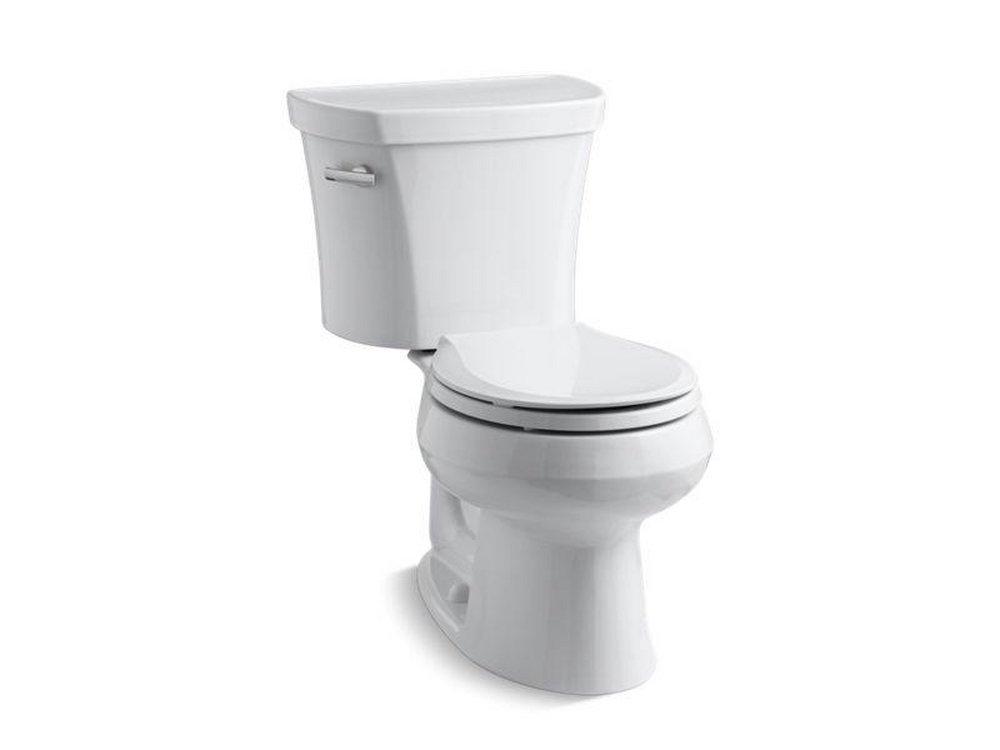 KOHLER White 1.28 gpf Elongated Two Piece Toilet in White 