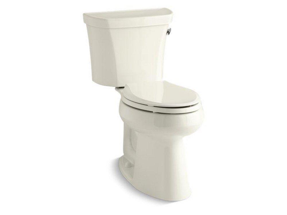 KOHLER Biscuit 1.28 gpf Elongated Two Piece Toilet in Biscuit 