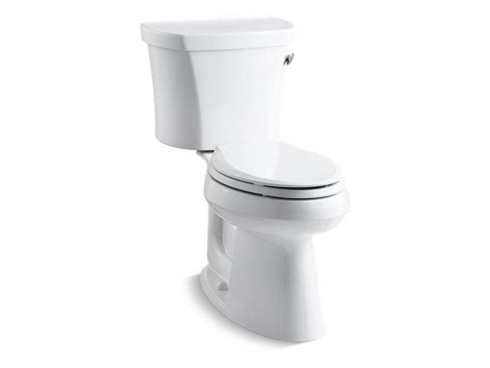 KOHLER White 1.28 gpf Elongated Two Piece Toilet in White 