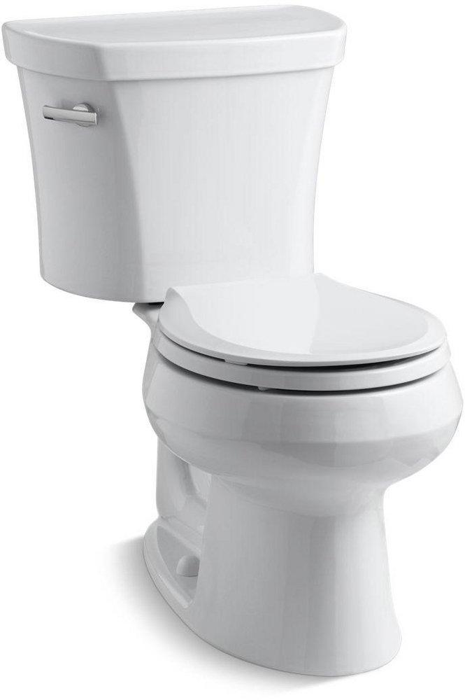 KOHLER White 1.28 gpf Round Floor Mount Two Piece Toilet 