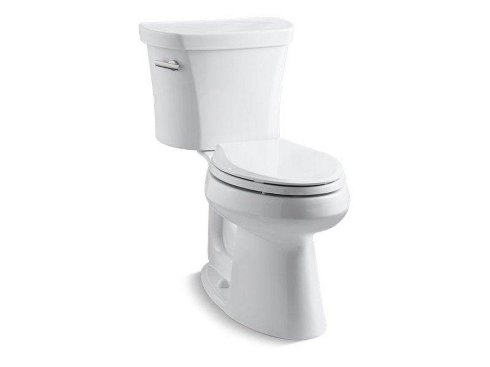 KOHLER White 1.28 gpf Elongated Two Piece Toilet in White 