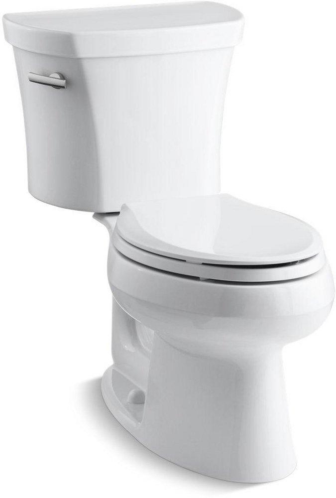 KOHLER White 1.28 gpf Elongated Floor Mount Two Piece Toilet 