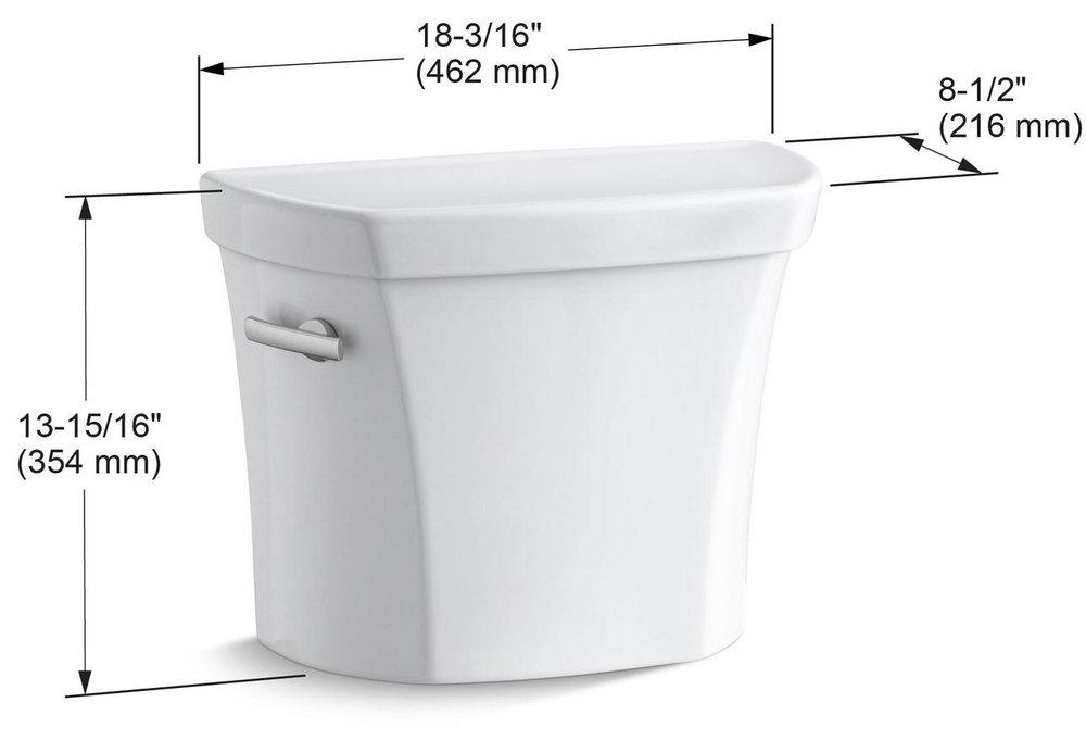 KOHLER White 1.28 gpf Toilet Tank with Left-Hand Trip Lever 