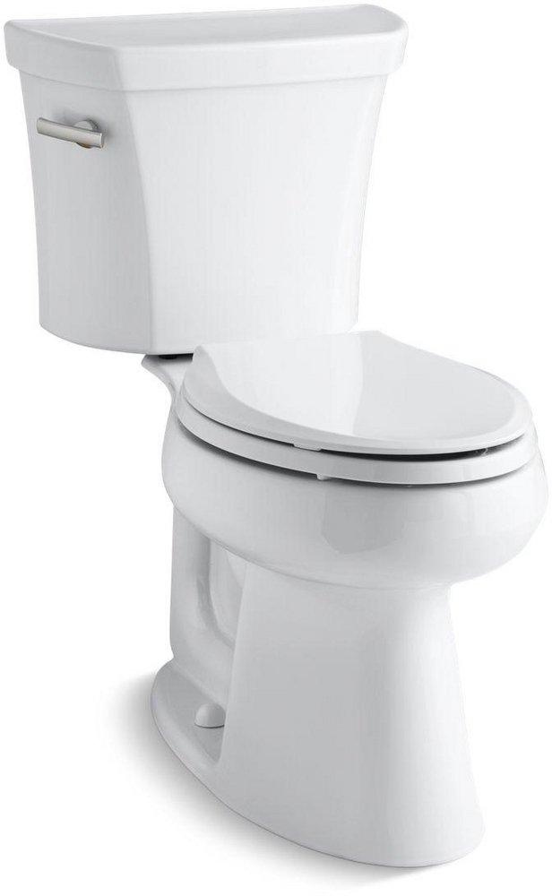KOHLER White 1.28 gpf Elongated Two Piece Toilet with Left-Hand Trip Lever 