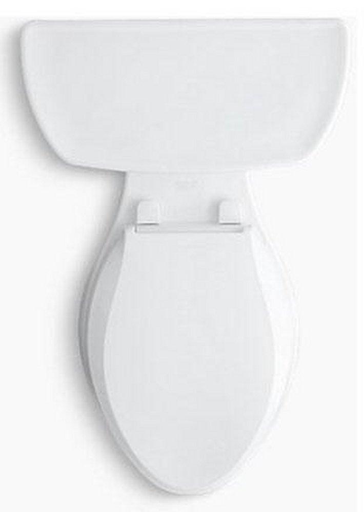 KOHLER White 1.28 gpf Elongated Two Piece Toilet with Left-Hand Trip Lever 