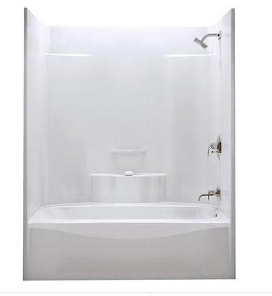 Aker by MAAX White 59-7/8 x 35-7/8 in. Tub & Shower Unit in White 
