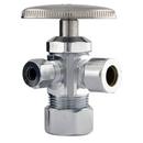 5/8 in x 3/8 in x 1/4 in Angle Supply Stop Valve in Polished Chrome