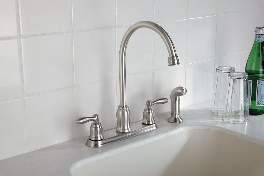 Moen Spot Resist Stainless Two Handle Kitchen Faucet 
