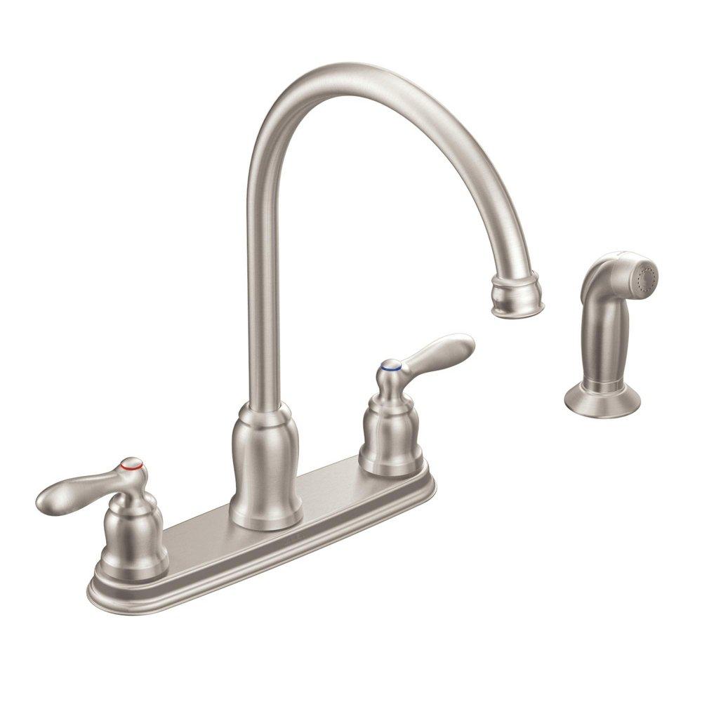 Moen Spot Resist&trade; Stainless Two Handle Kitchen Faucet 