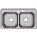 Dayton Elite Satin 33 x 19 in. Stainless Steel Double Bowl Drop-in Kitchen Sink in Elite Satin 