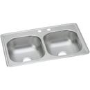 33 x 19 in. 2 Hole Stainless Steel Double Bowl Drop-in Kitchen Sink in Elite Satin