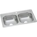 33 x 19 in. 1 Hole Stainless Steel Double Bowl Drop-in Kitchen Sink in Elite Satin